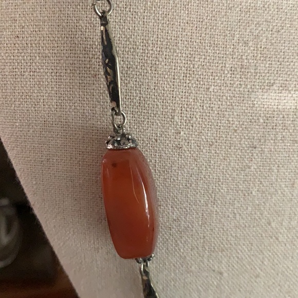 Necklace vintage stones and etched silver - Picture 2 of 6